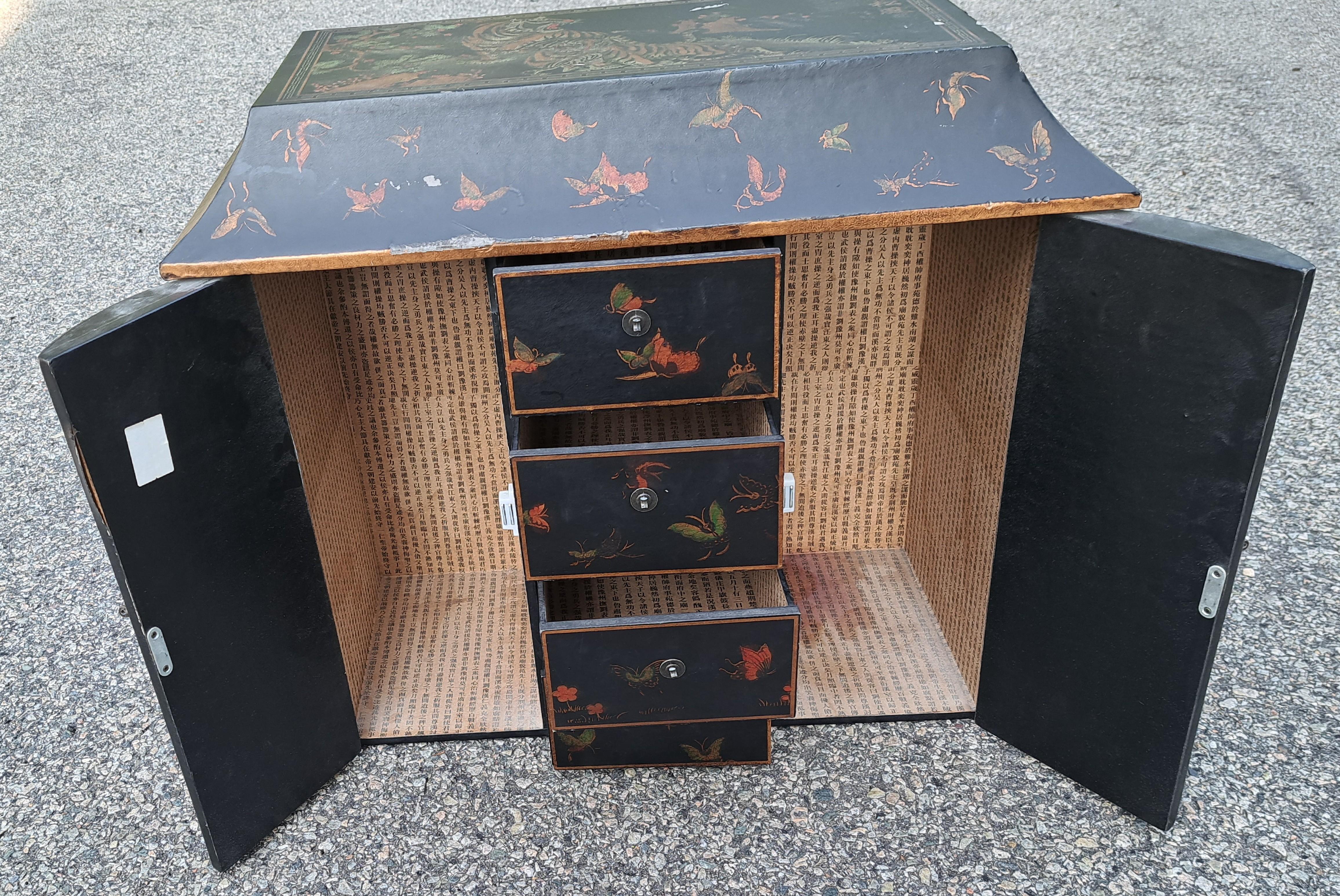 Antique Asian Chinoiserie  Pagoda Shaped Tea / Apothecary Cabinet  In Good Condition For Sale In Weymouth, MA