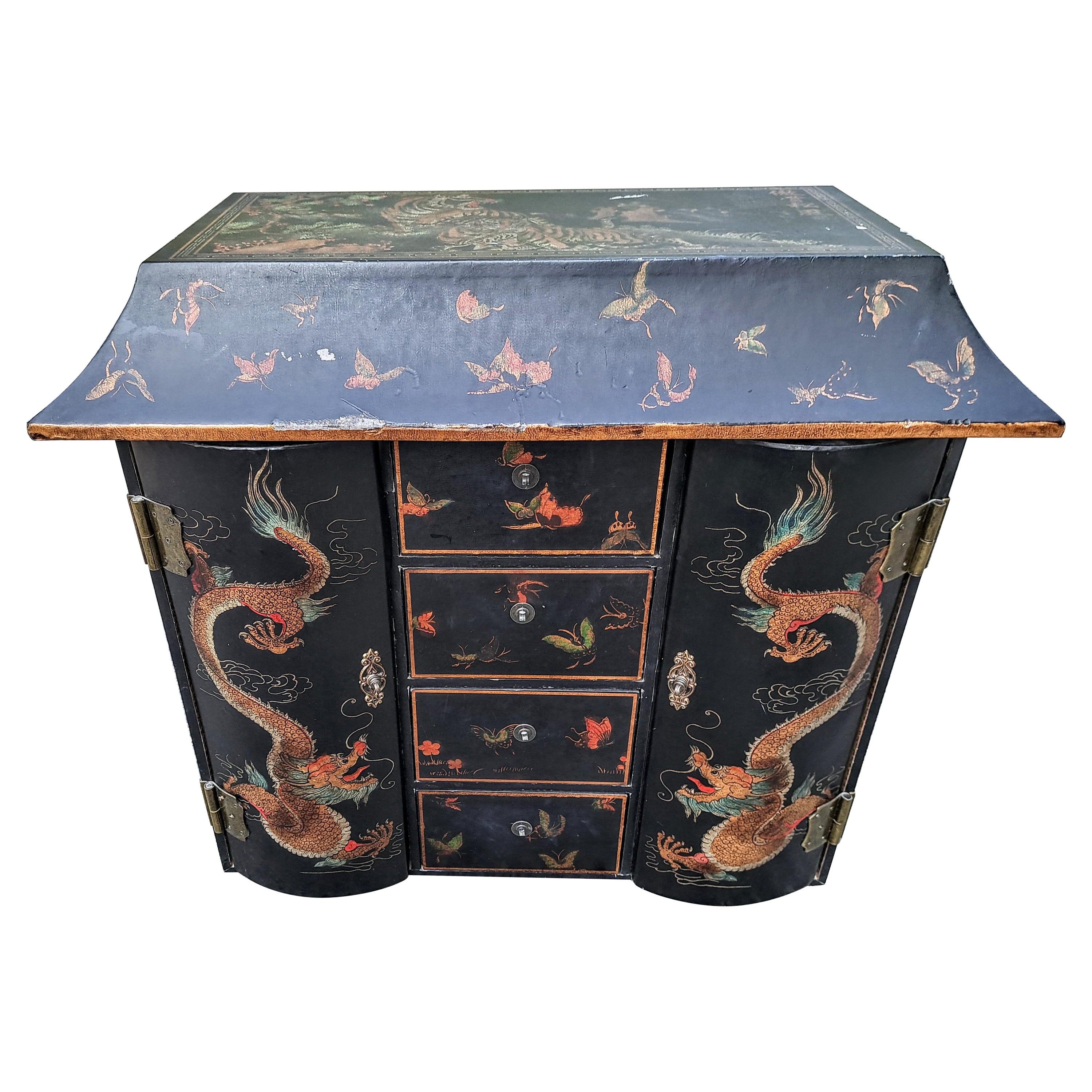 Chinoiserie asiática antigua  Tetera / Botiquín en forma de Pagoda