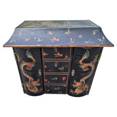 Antique Asian Chinoiserie  Pagoda Shaped Tea / Apothecary Cabinet