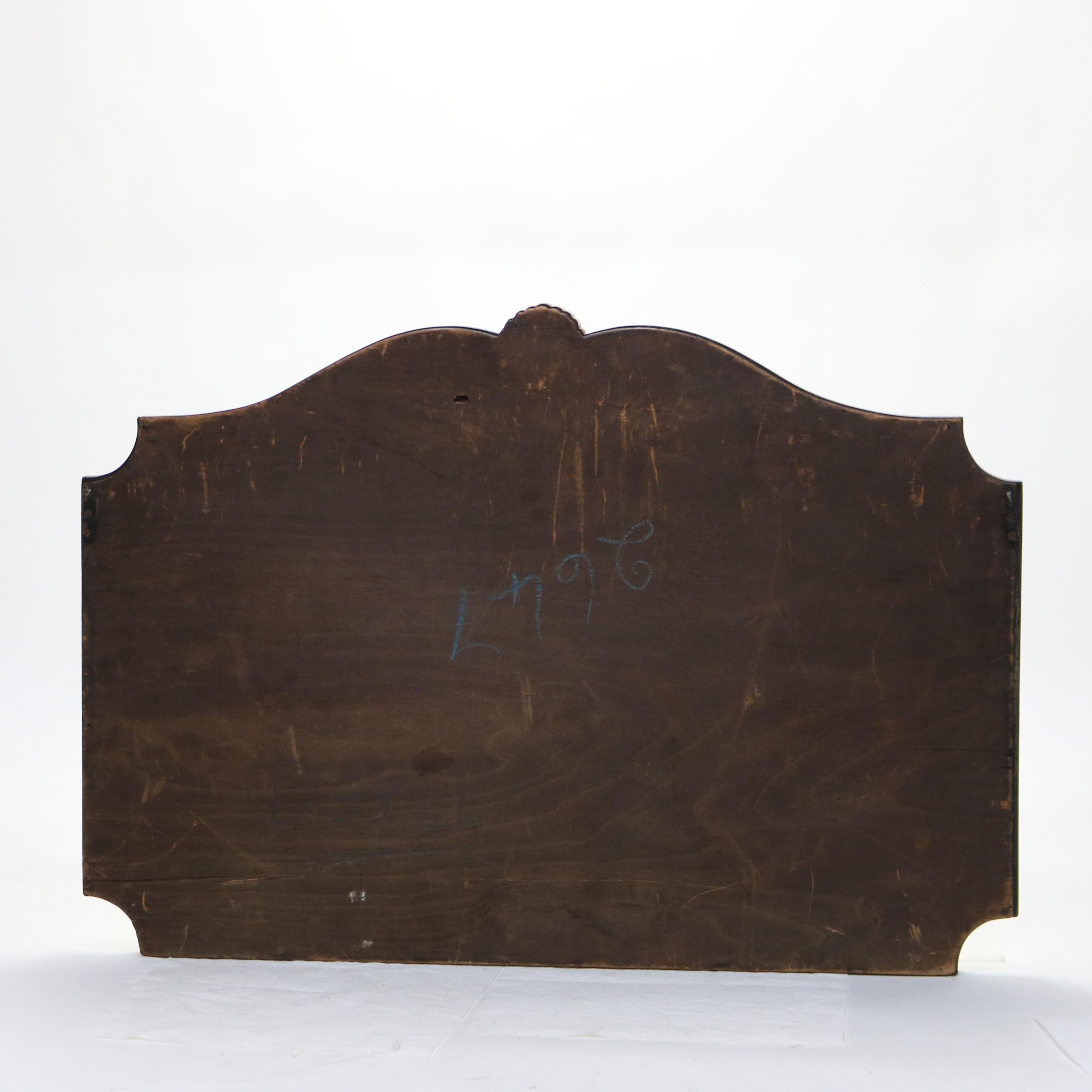 Antique Asian Ebonized & Chinoiserie Mirror C1930 For Sale 4