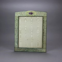 Antique Asian Foliate Carved Jade Photo Frame with Birds, Circa 1900