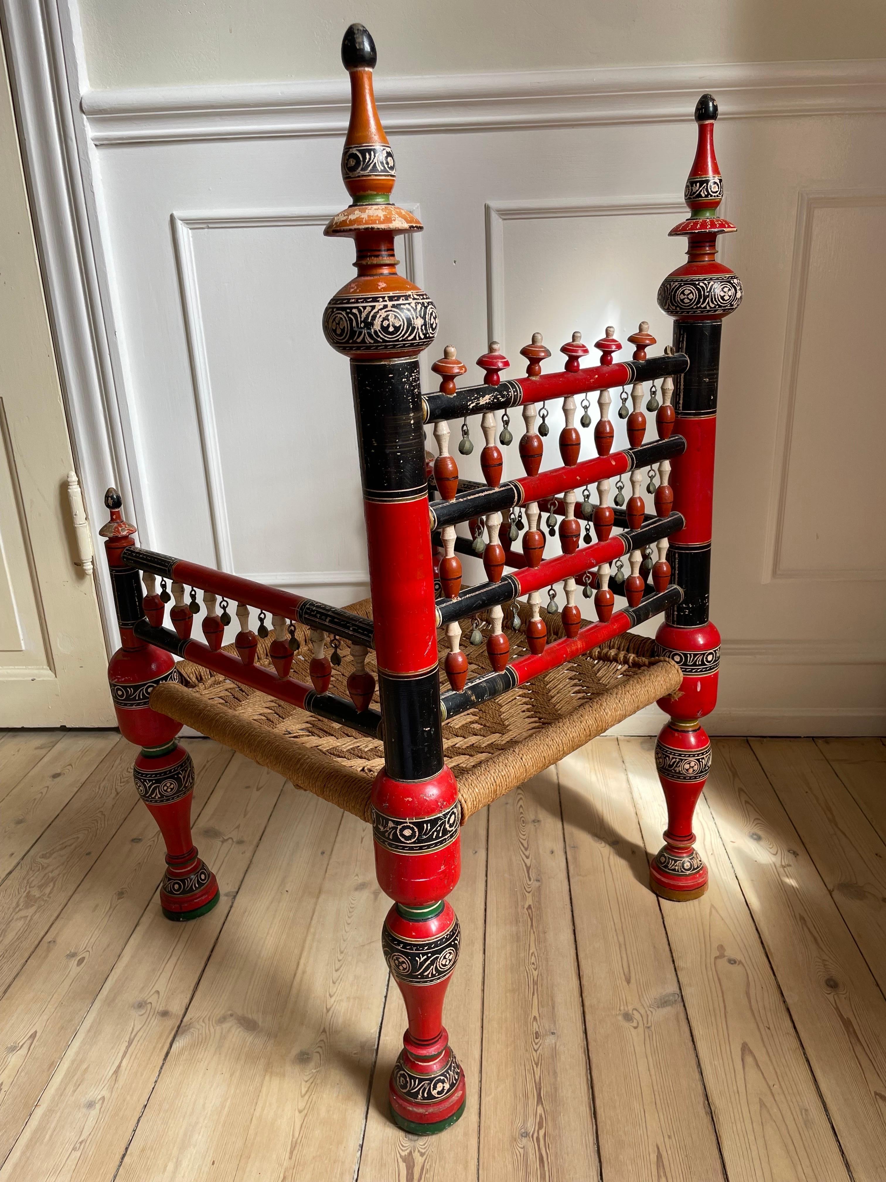 19th Century Antique Asian Hand-Carved Wedding Chair, 1800s