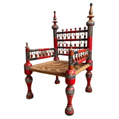 Antiker asiatischer handgeschnitzter Hochzeitsstuhl, 1800er-Jahre