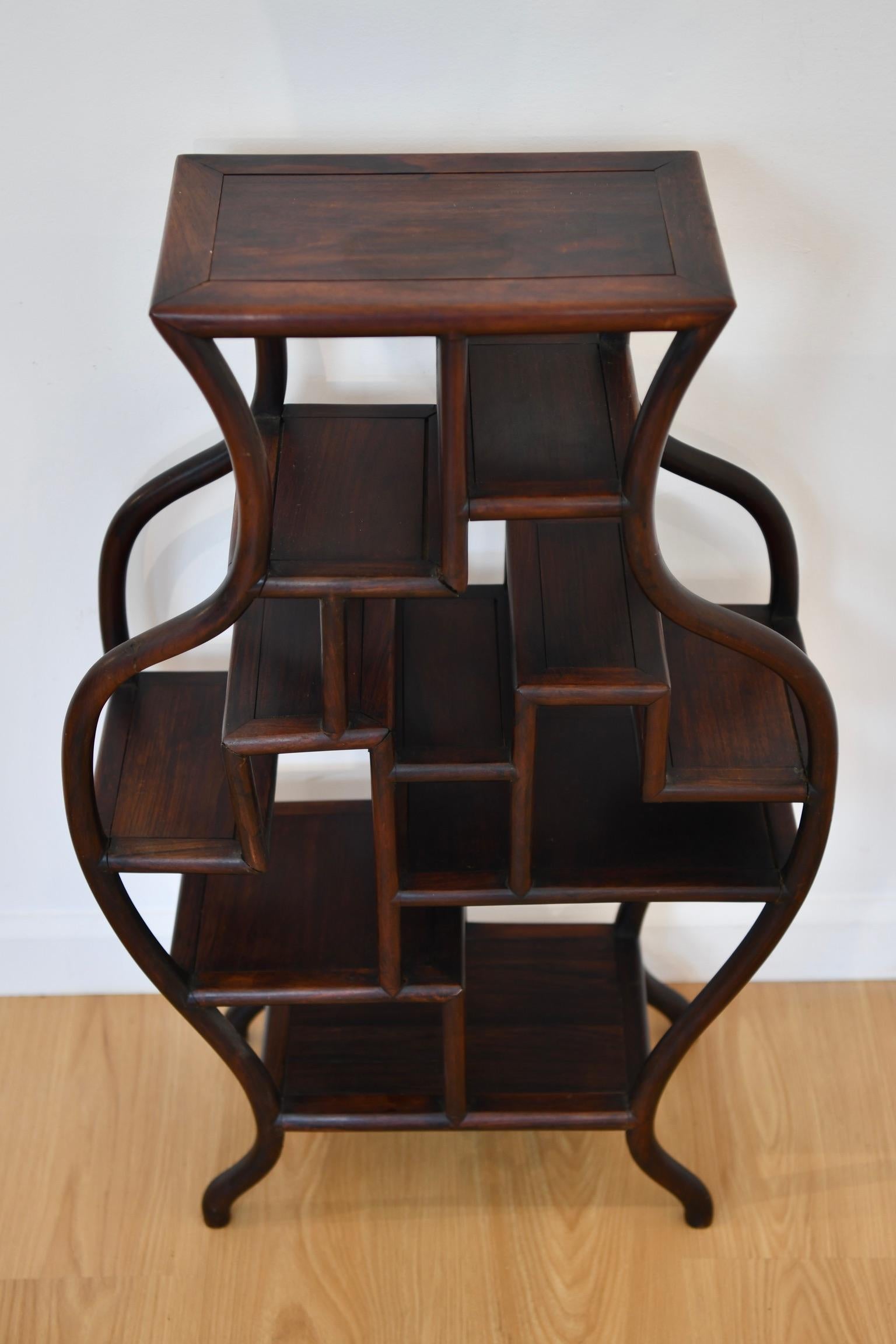 Antique Asian Hardwood Table Top Etagere In Good Condition For Sale In Brooklyn, NY