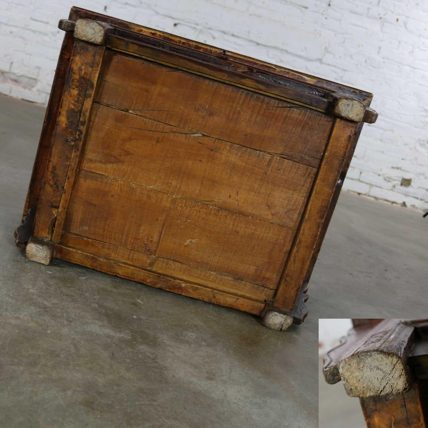 Antique Asian Low Tea or Altar Table with Drawer 6