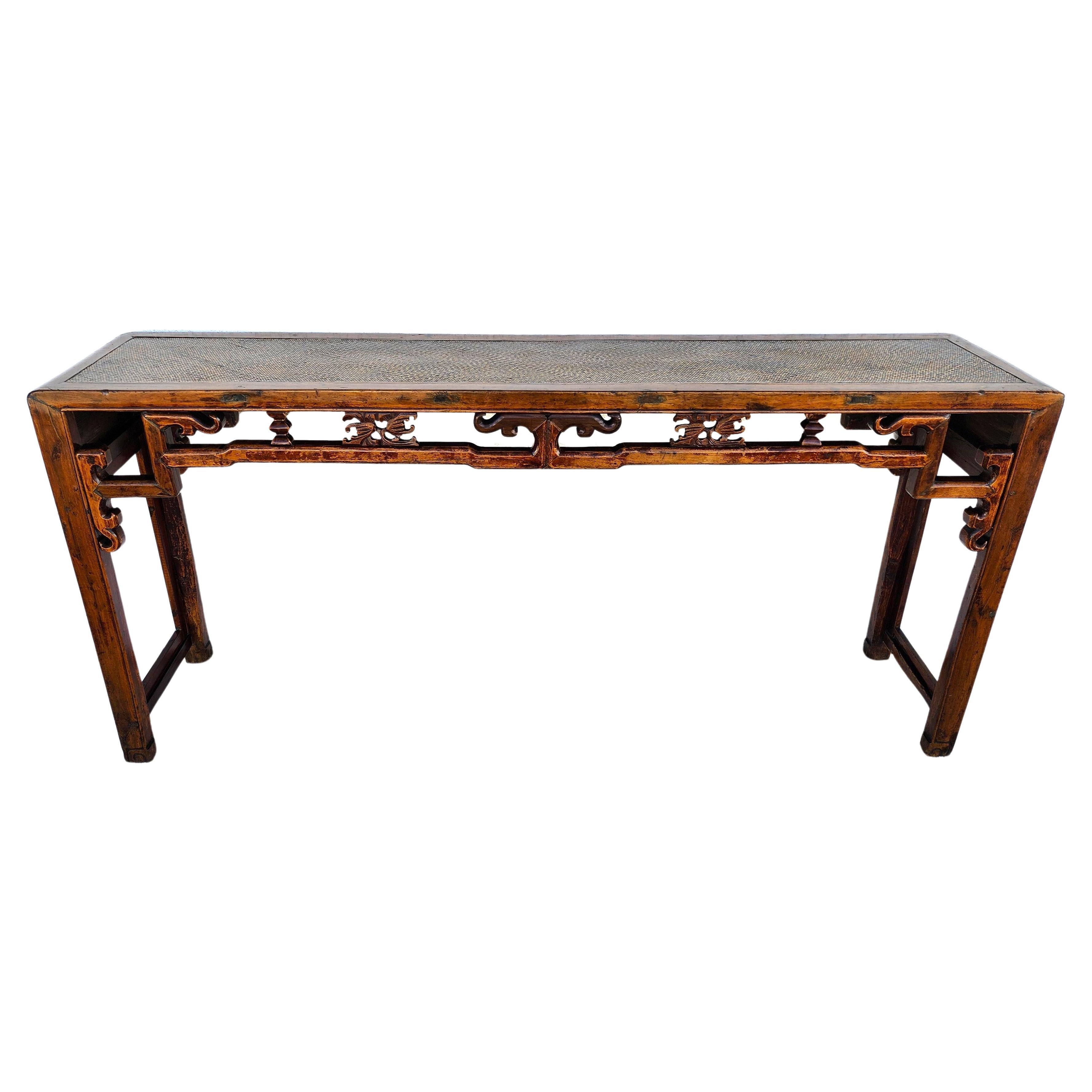 Antique Asian Ming Altar Console Sofa Table For Sale