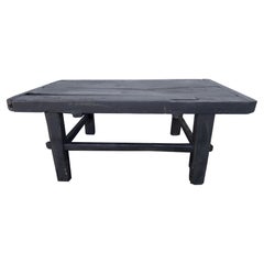 Antique Asian Plank Top Elmwood Cocktail / Coffee Table