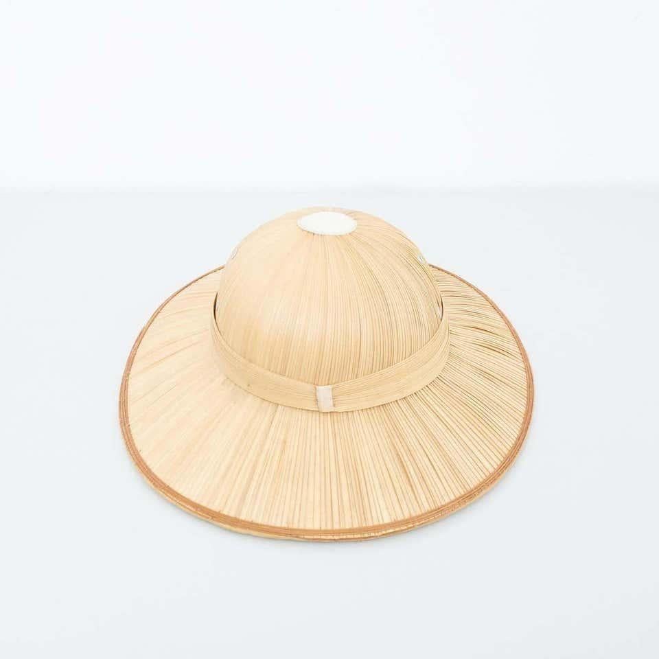 Antique Asian Rattan Hat, circa 1950 For Sale 11
