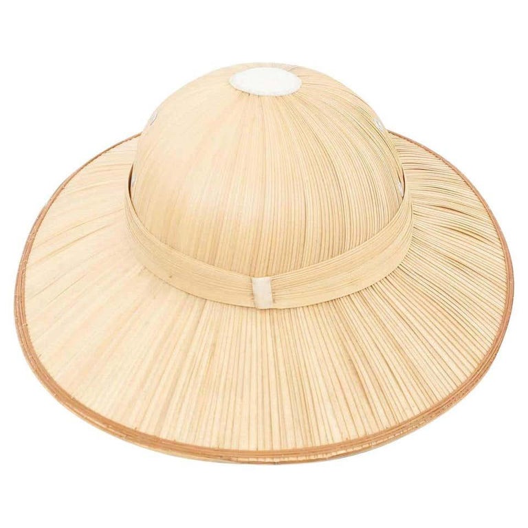 Antique Asian Rattan Hat, circa 1950 For Sale at 1stDibs