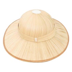 Antique Asian Rattan Hat, circa 1950