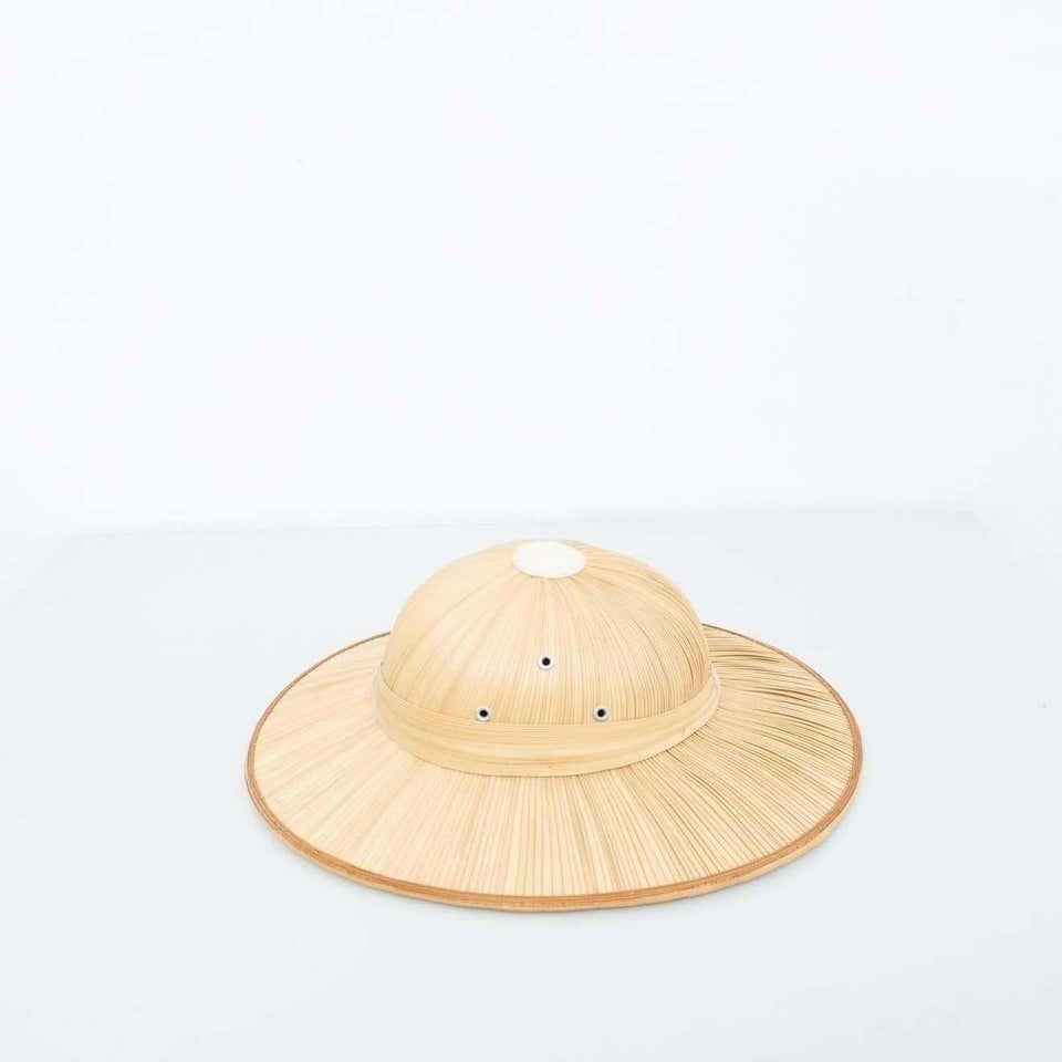 Mid-Century Modern Antique Asian Rattan Hat, circa 1950 For Sale