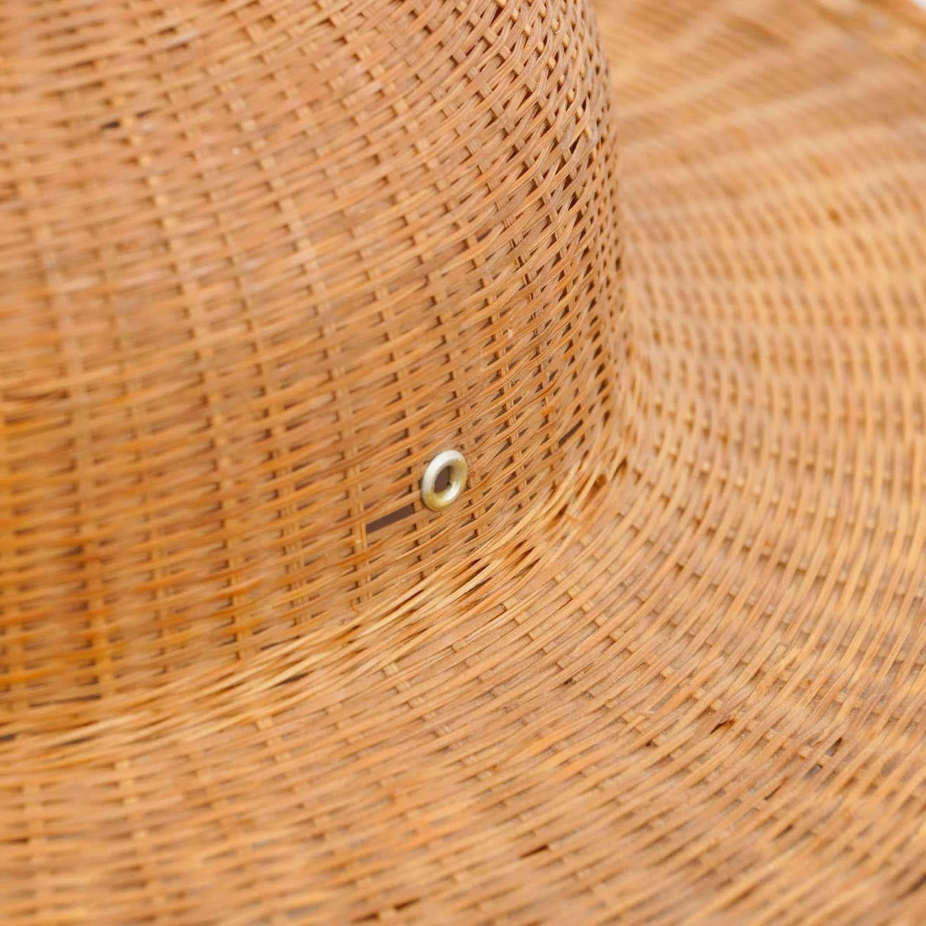 Mid-Century Modern Antique Asian Rattan Hat, circa 1950