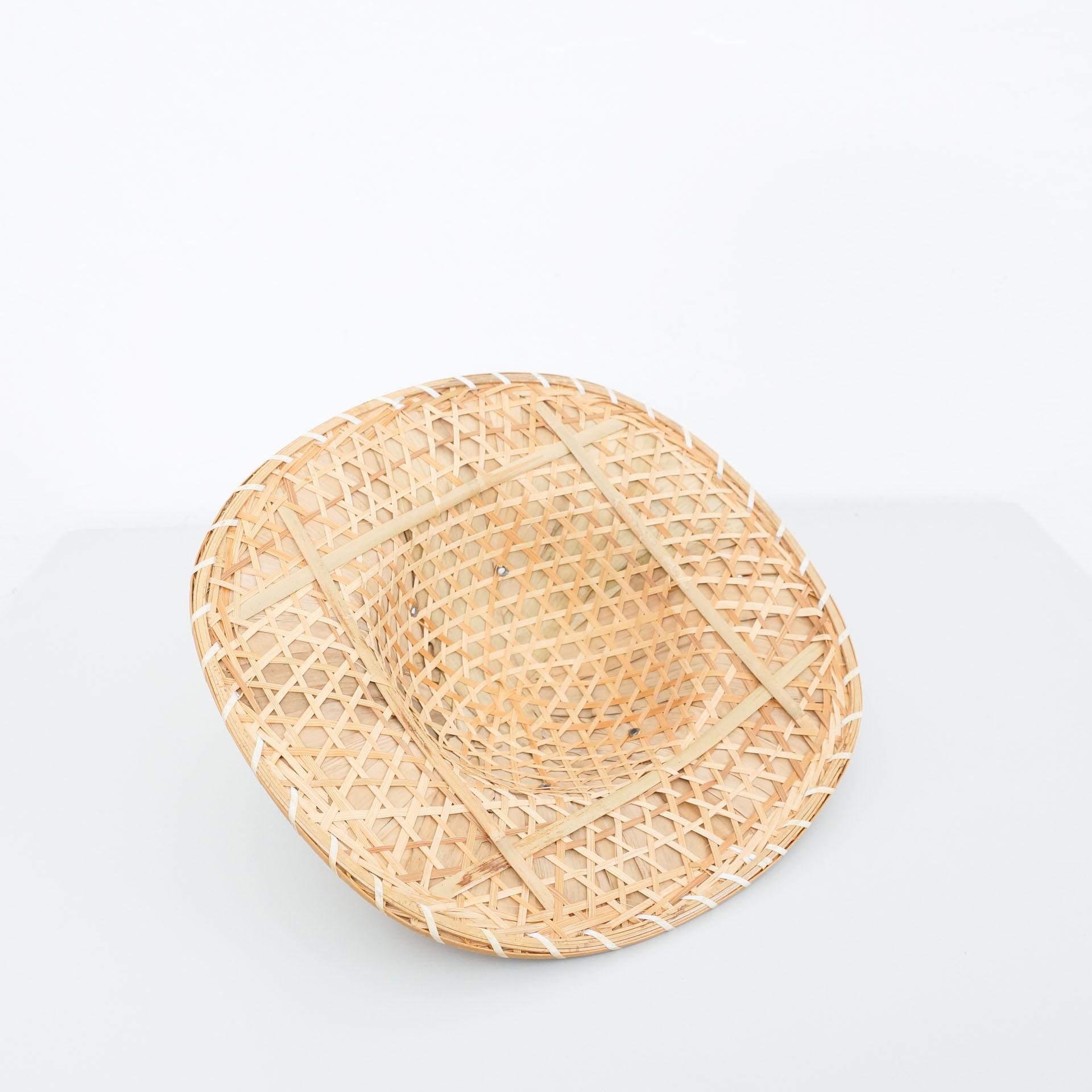 Mid-20th Century Antique Asian Rattan Hat, circa 1950 For Sale