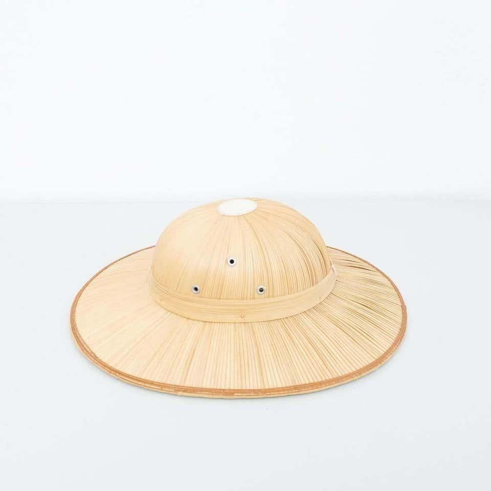 Mid-20th Century Antique Asian Rattan Hat, circa 1950 For Sale