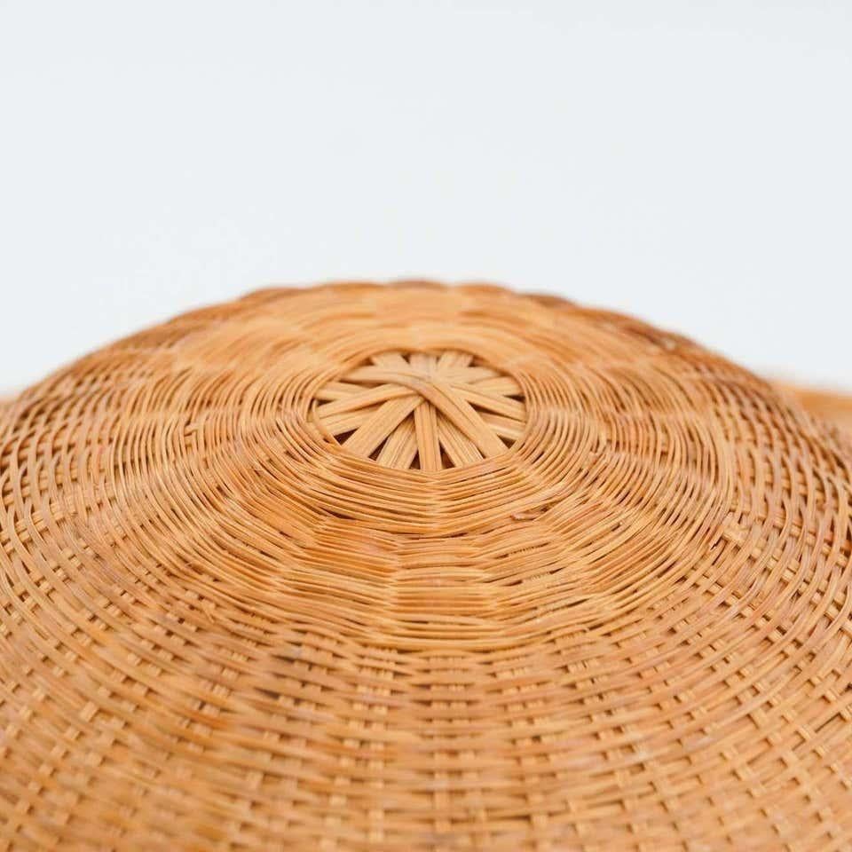 Antique Asian Rattan Hat, circa 1950 For Sale 1