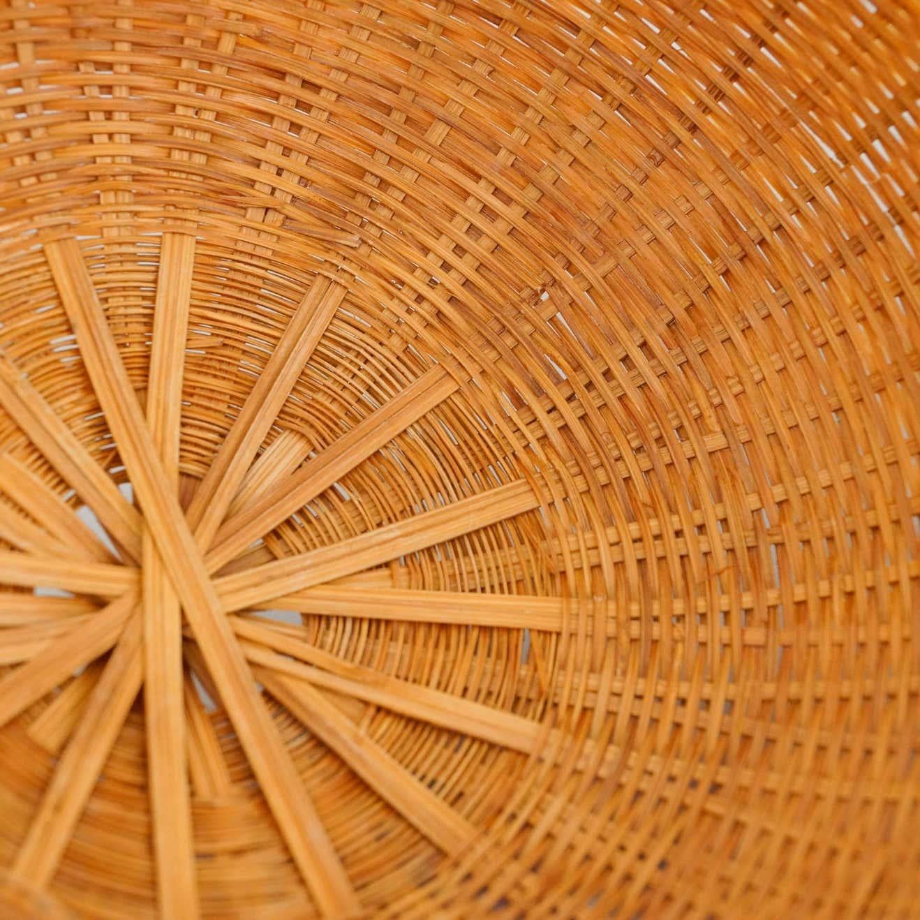 Antique Asian Rattan Hat, circa 1950 1