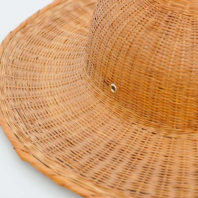 Antique Asian Rattan Hat, circa 1950 For Sale at 1stDibs