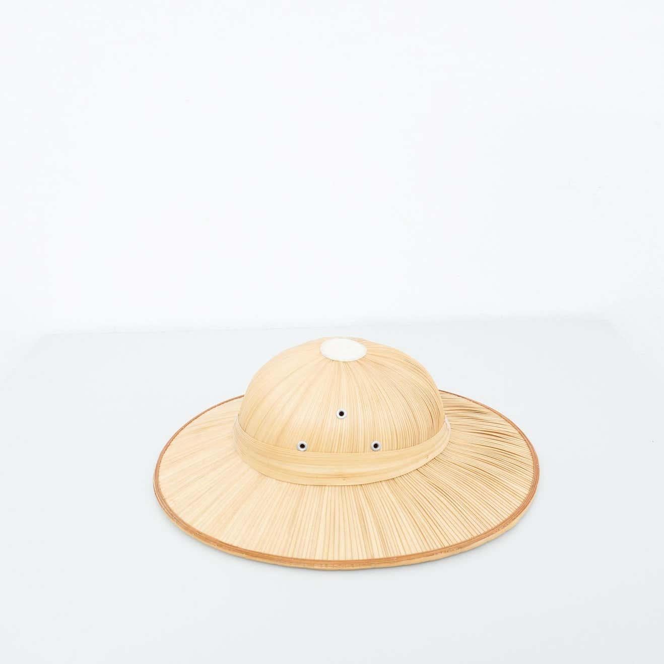 Antique Asian Rattan Hat, circa 1950 4