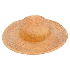 Antique Asian Rattan Hat, circa 1950