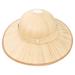Used Asian Rattan Hat, circa 1950