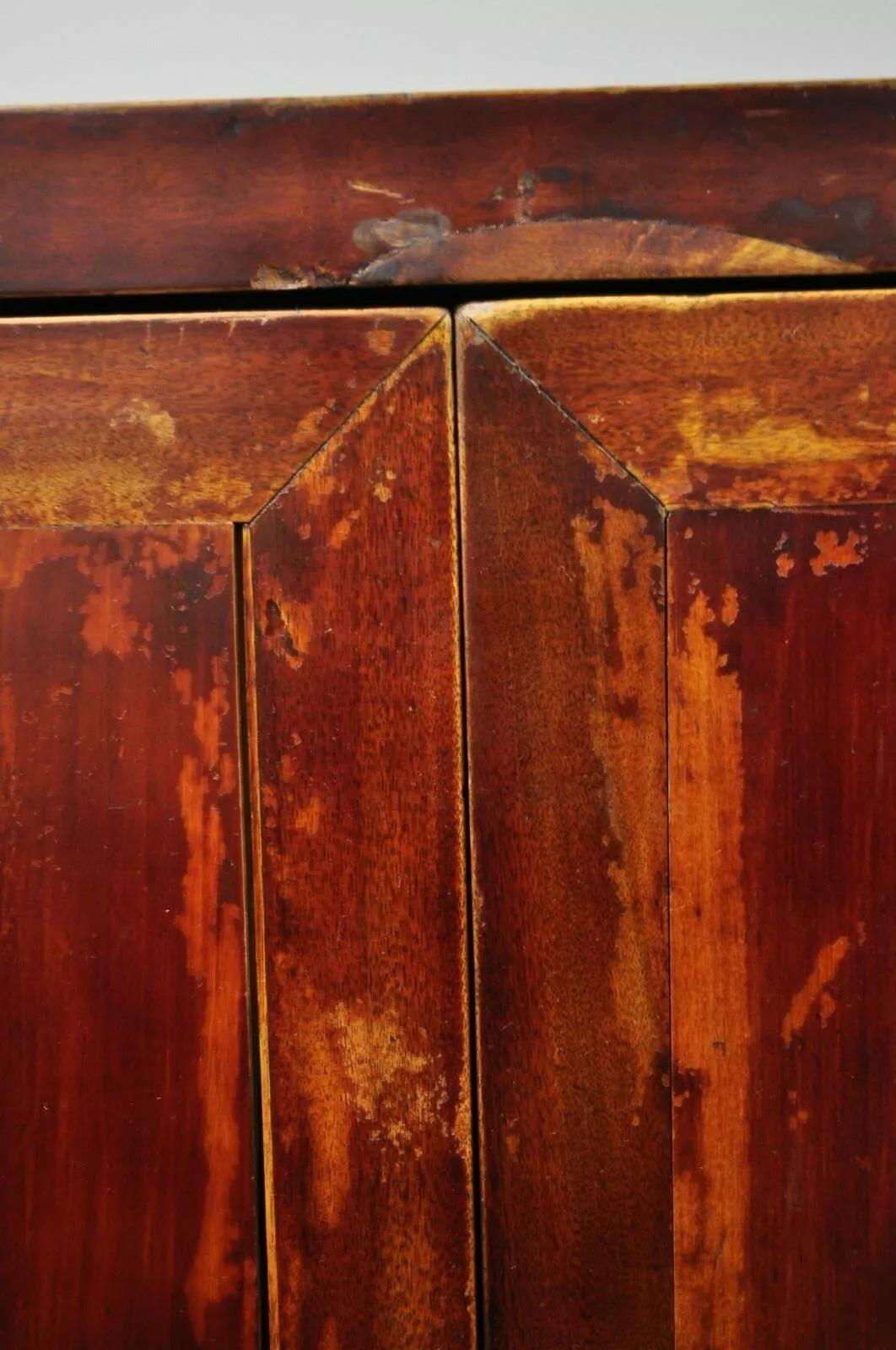 Antique Asian Red Lacquer Oriental Chinese Marriage Wedding Cabinet Wardrobe 1
