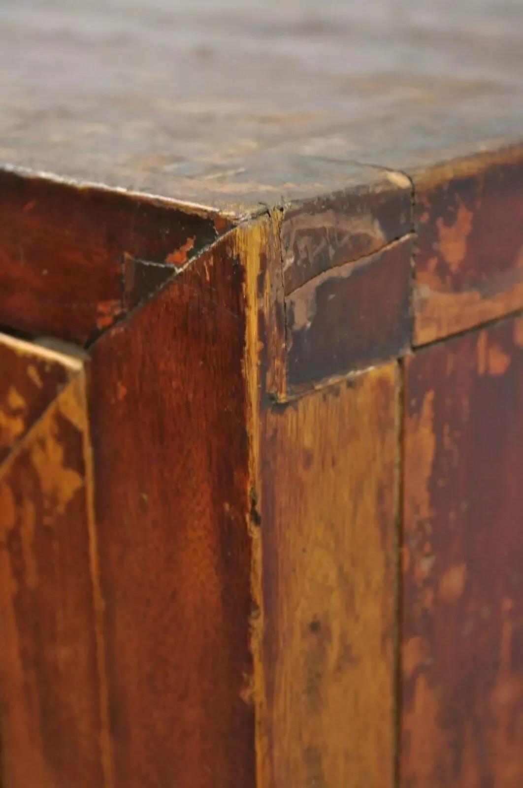 19th Century Antique Asian Red Lacquer Oriental Chinese Wedding Cabinet 2 Door Cupboard For Sale