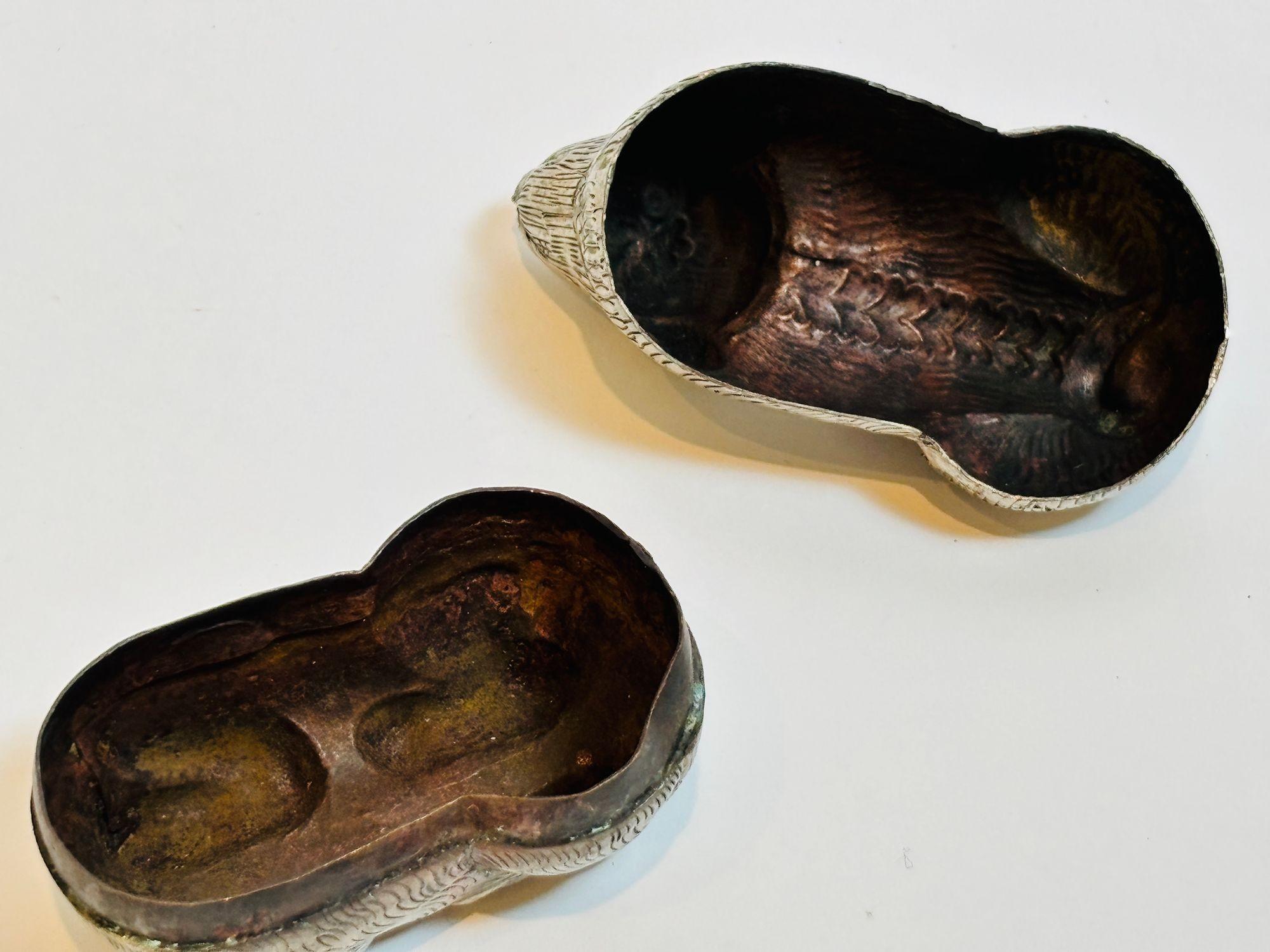 Silver Plate Antique Asian Silver Betel Nut Box in Foo Lion Form Southeast Asia For Sale
