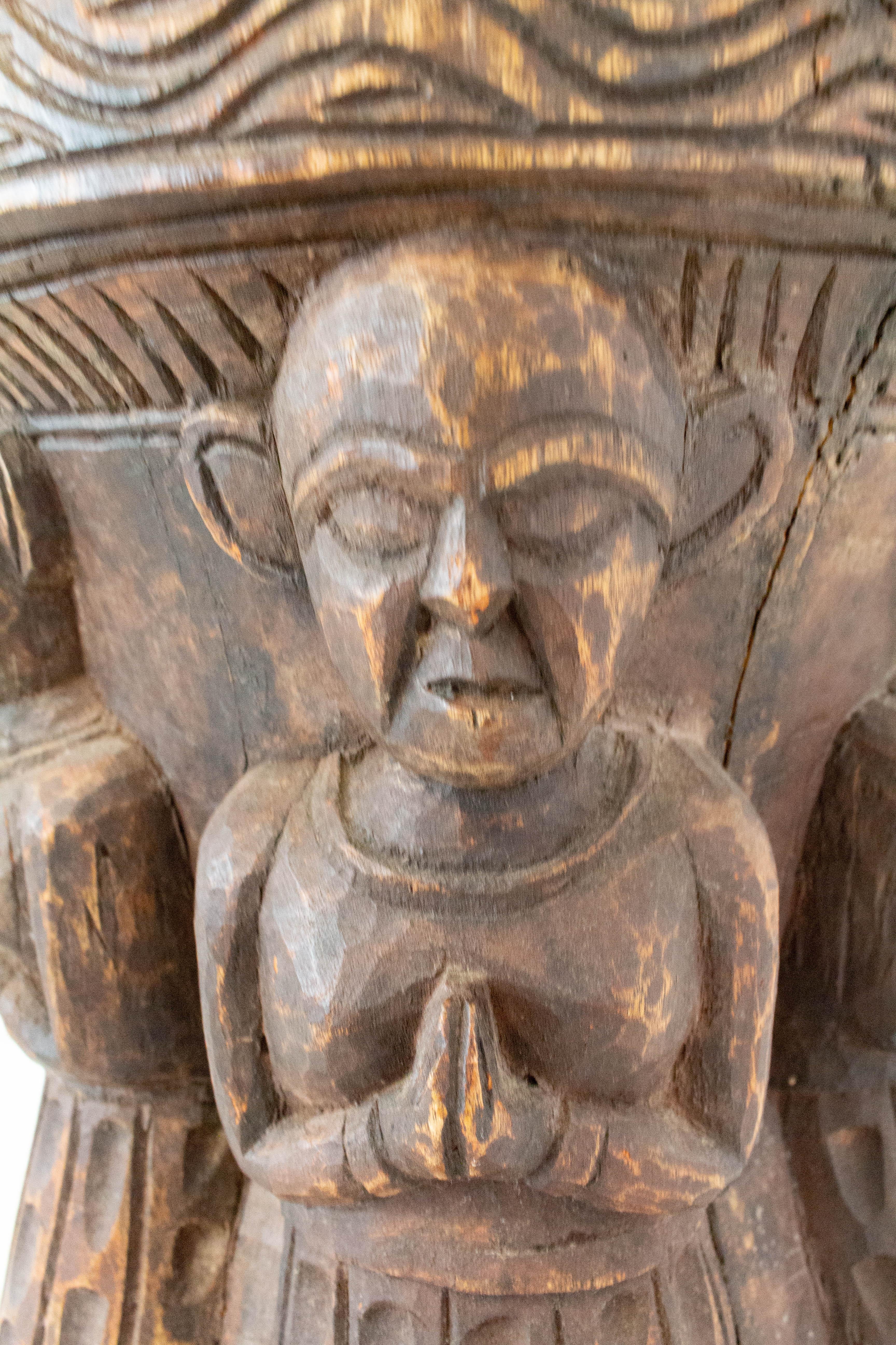 Antique Asian Stool Four Characters, 19th Century 1