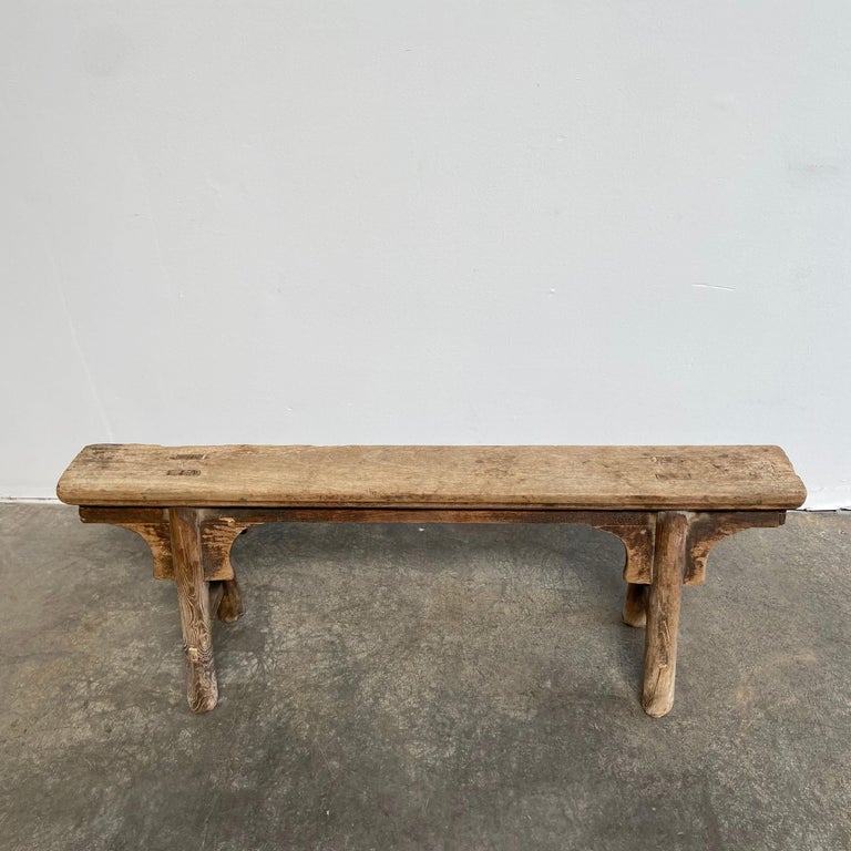 Antique Asian Style Elm Wood Bench For Sale at 1stDibs
