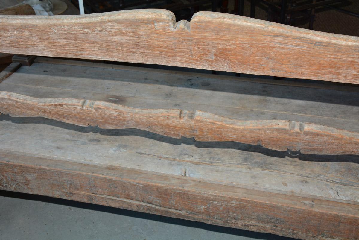 Antique Asian Teak Wood Daybed Bench  1