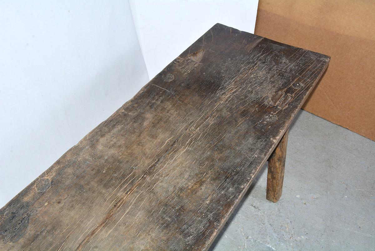 Hand-Crafted Antique Asian Teak Wood Bench or Coffee Table