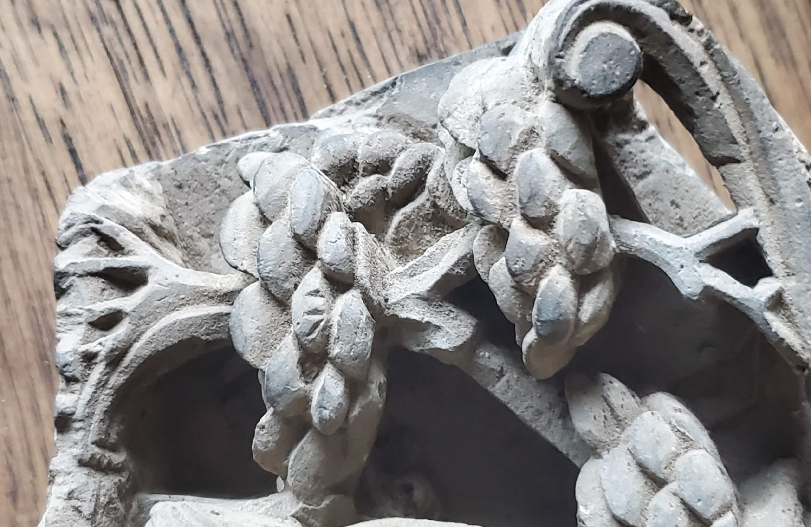 Antique Asian Temple Stone Relief Carved Architectural Element For Sale 13
