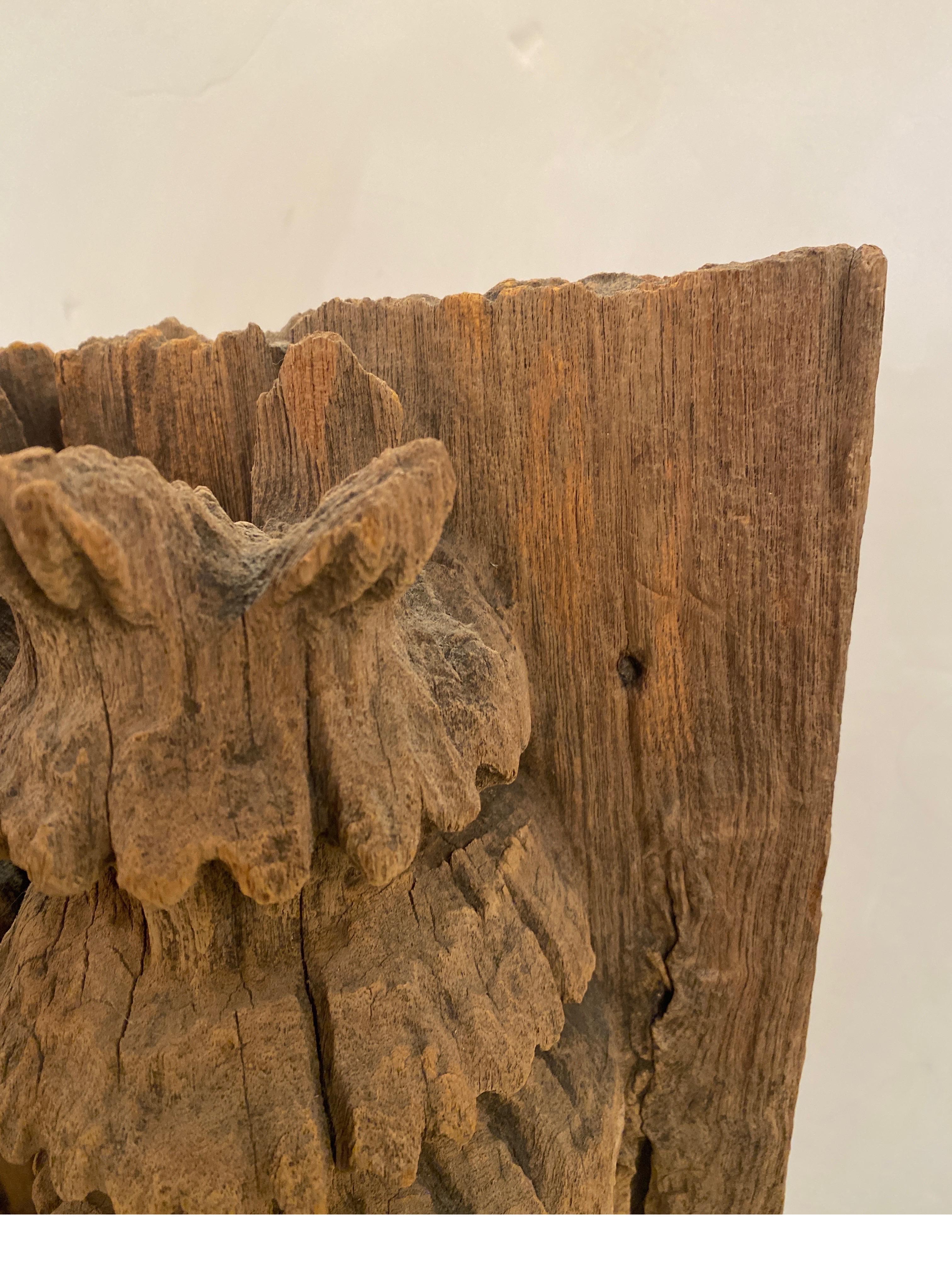 Antike asiatische Thai Holzschnitzerei Tempel Fragment im Angebot 7
