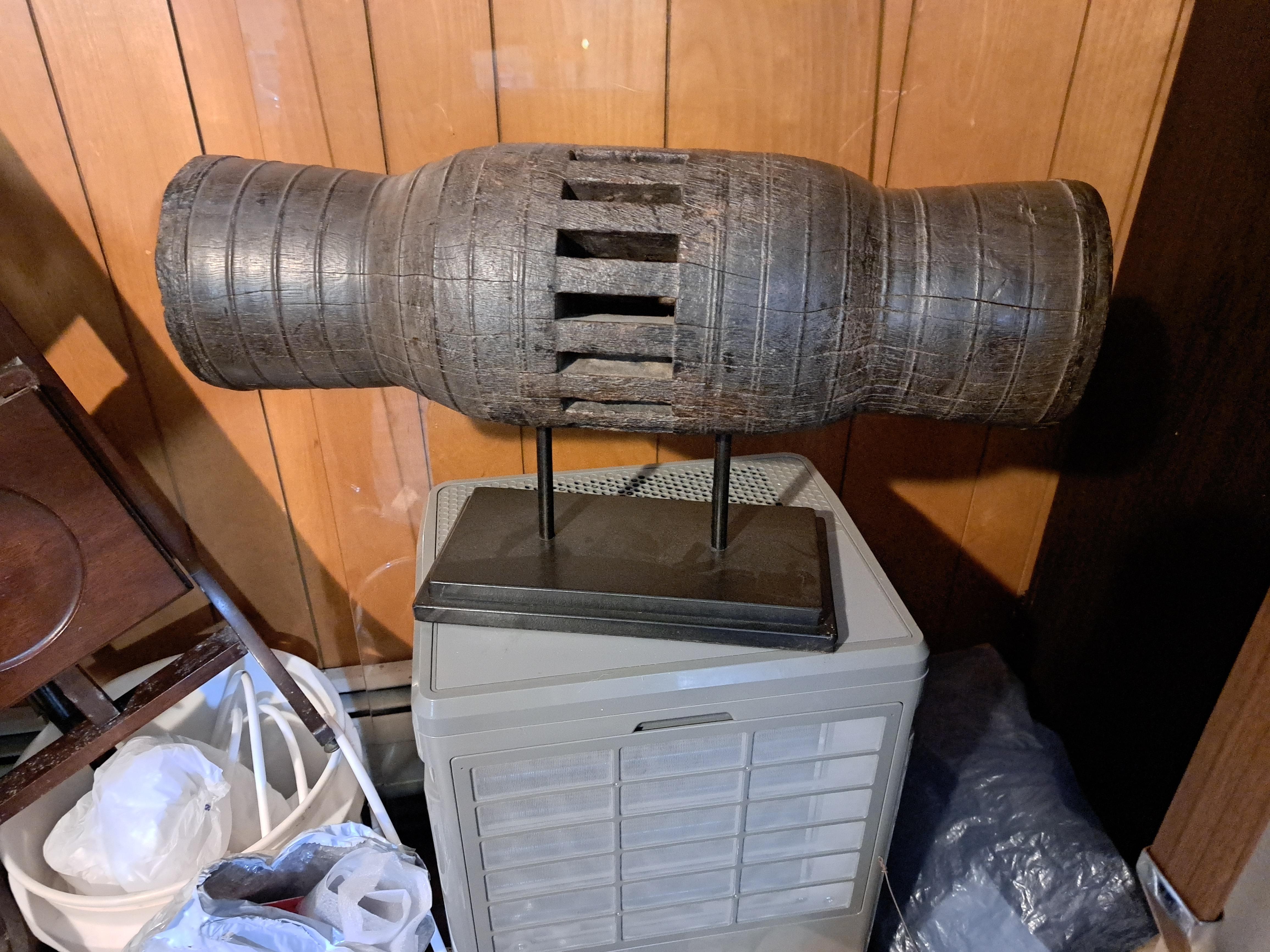 Carved Antique Asian Wagon Wheel Hub For Sale
