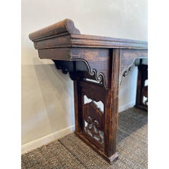 Antique Asian Wood Alter Console Table