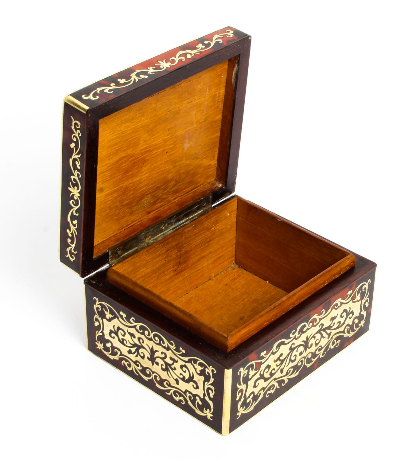Antique Asprey Boulle and Cut Brass Marquetry Box, 19th Century 1
