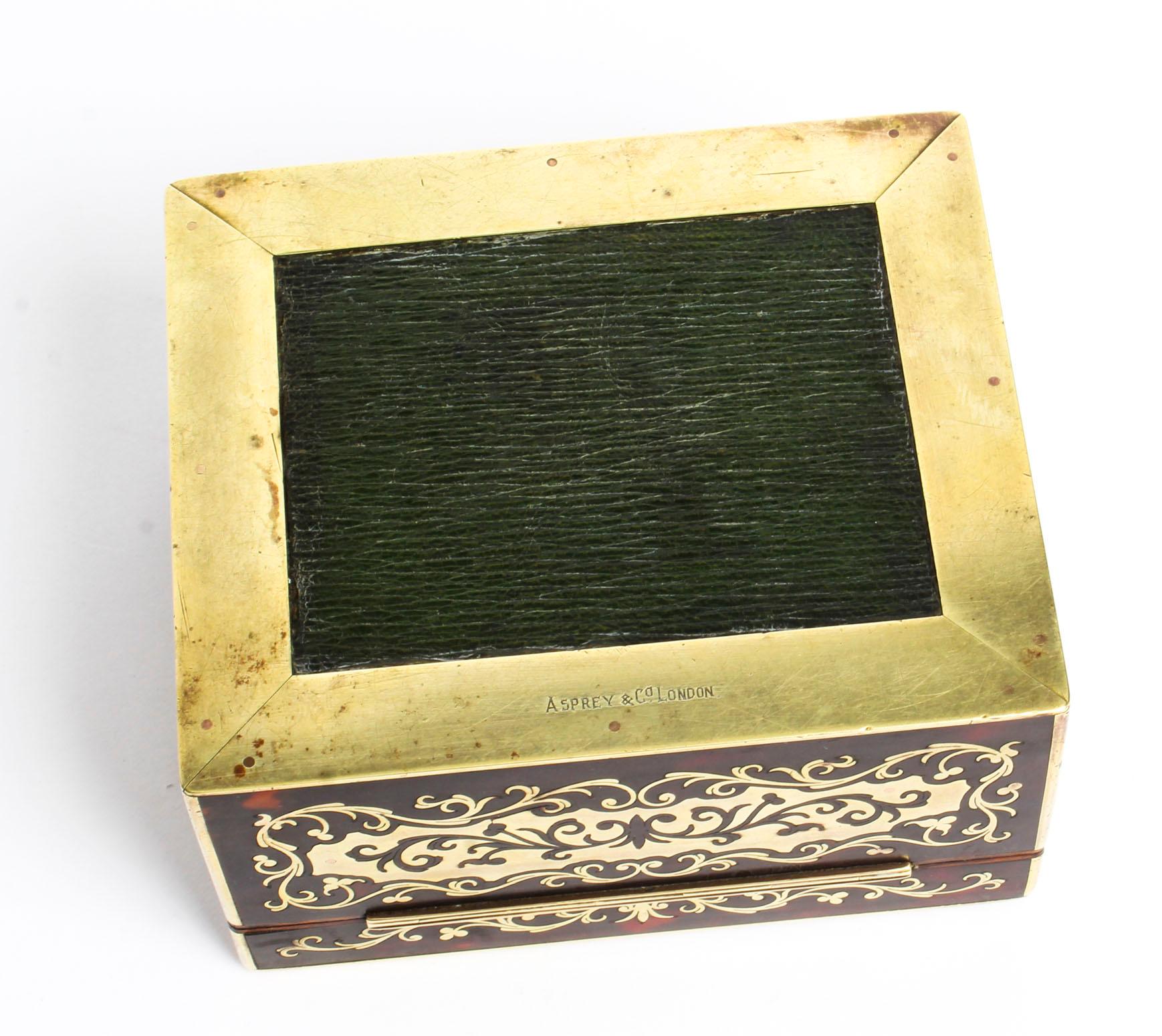 Antique Asprey Boulle and Cut Brass Marquetry Box, 19th Century 3