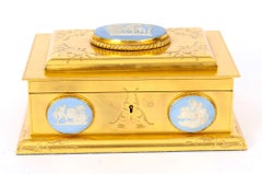 Antique Asprey London Ormolu Casket with Jasperware Plaques 19th Century