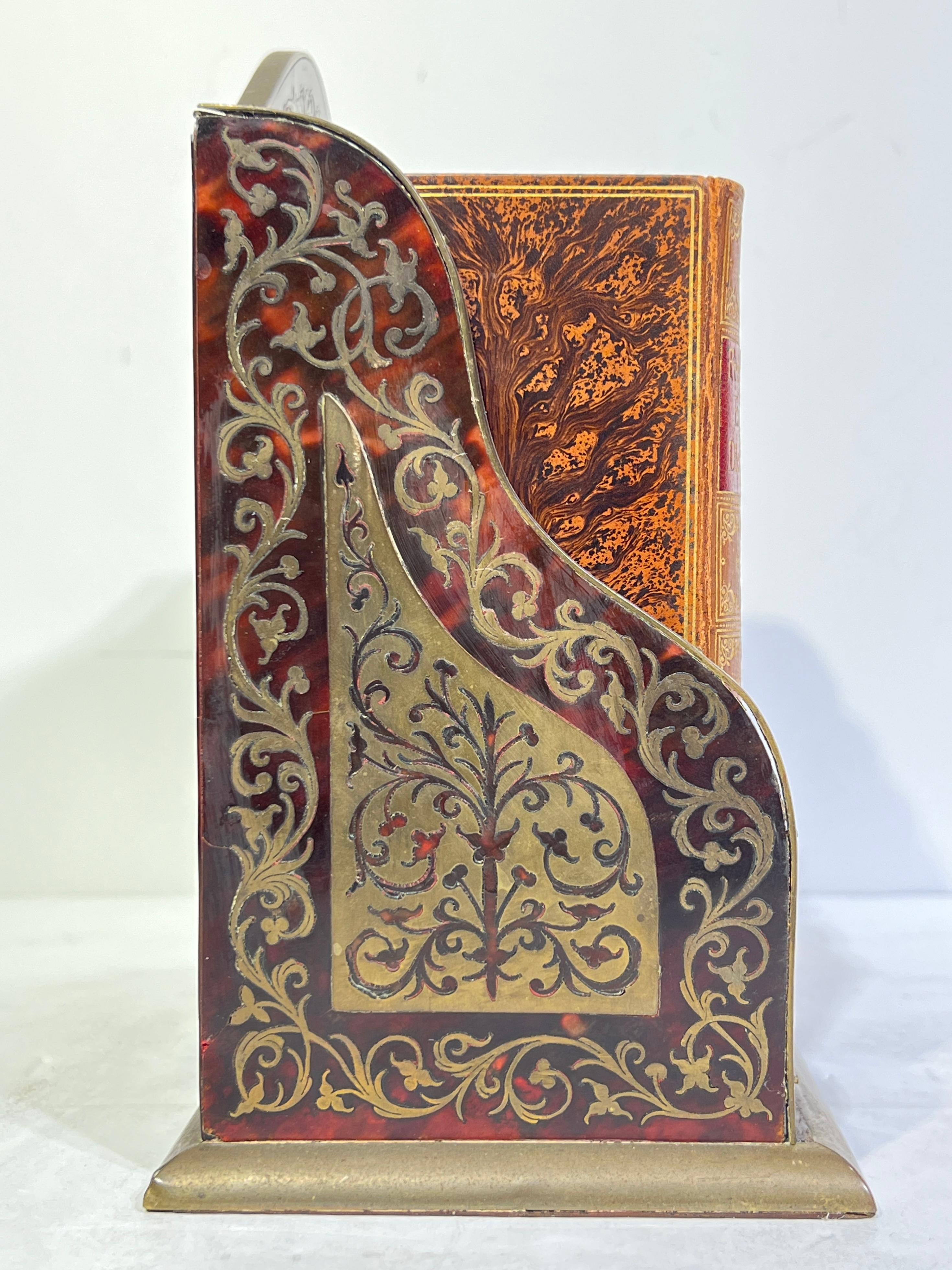Antiguo juego de minilibros de referencia Asprey y estante con incrustaciones de Boulle Caparazón de tortuga en venta