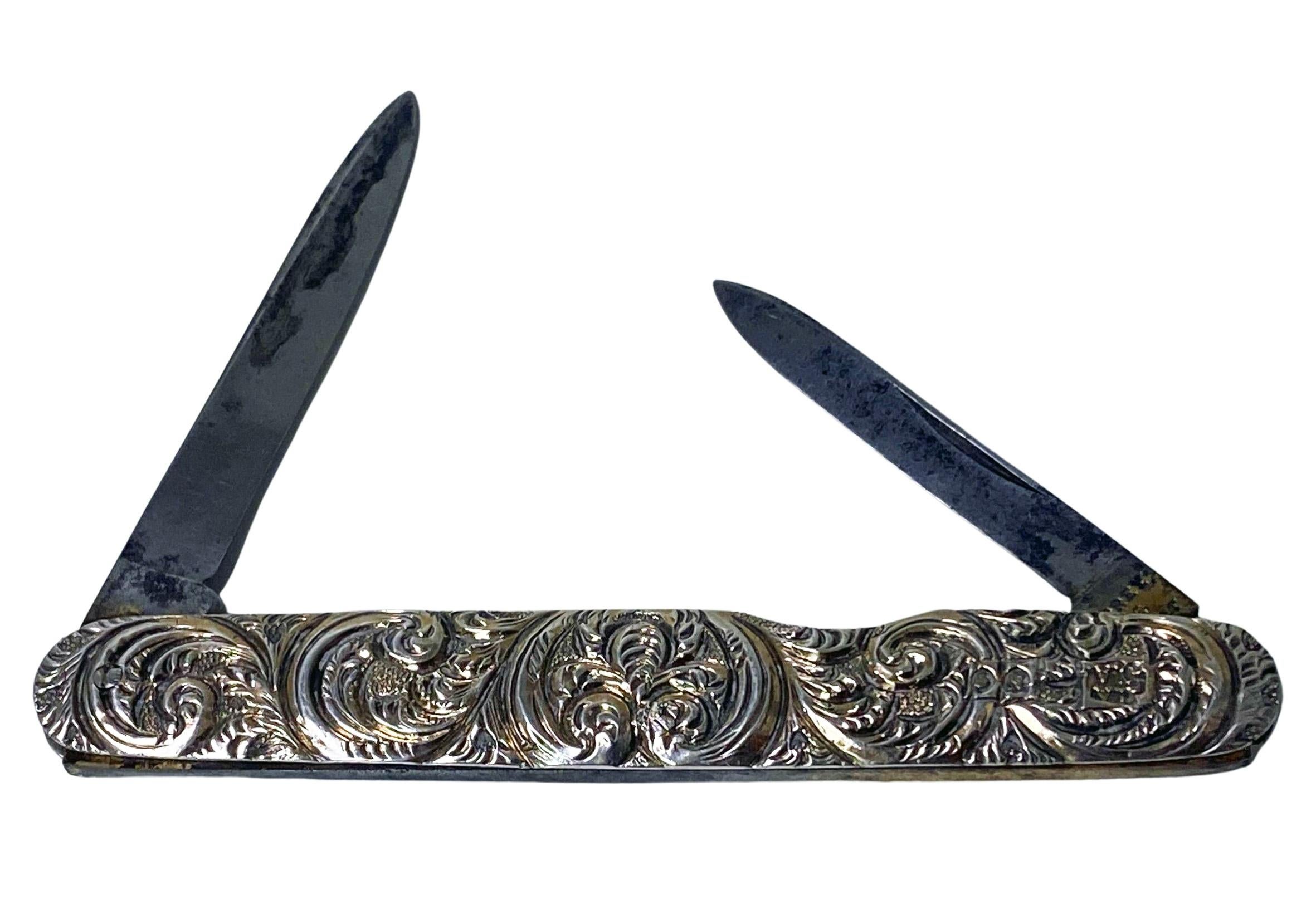 Antique Asprey Silver Folding Penknife, London, 1888 In Good Condition In Toronto, ON