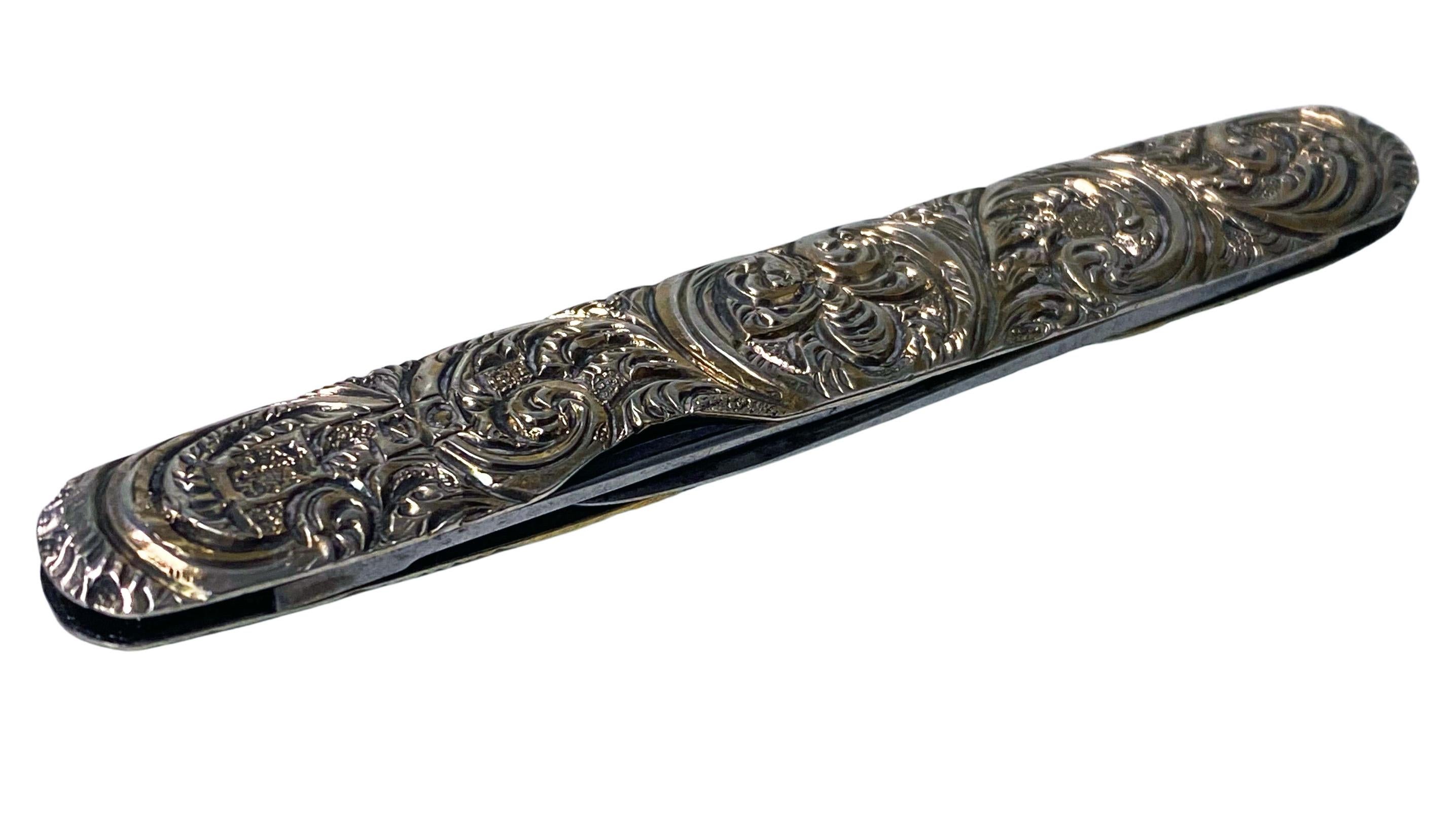 Antique Asprey Silver Folding Penknife, London, 1888 1