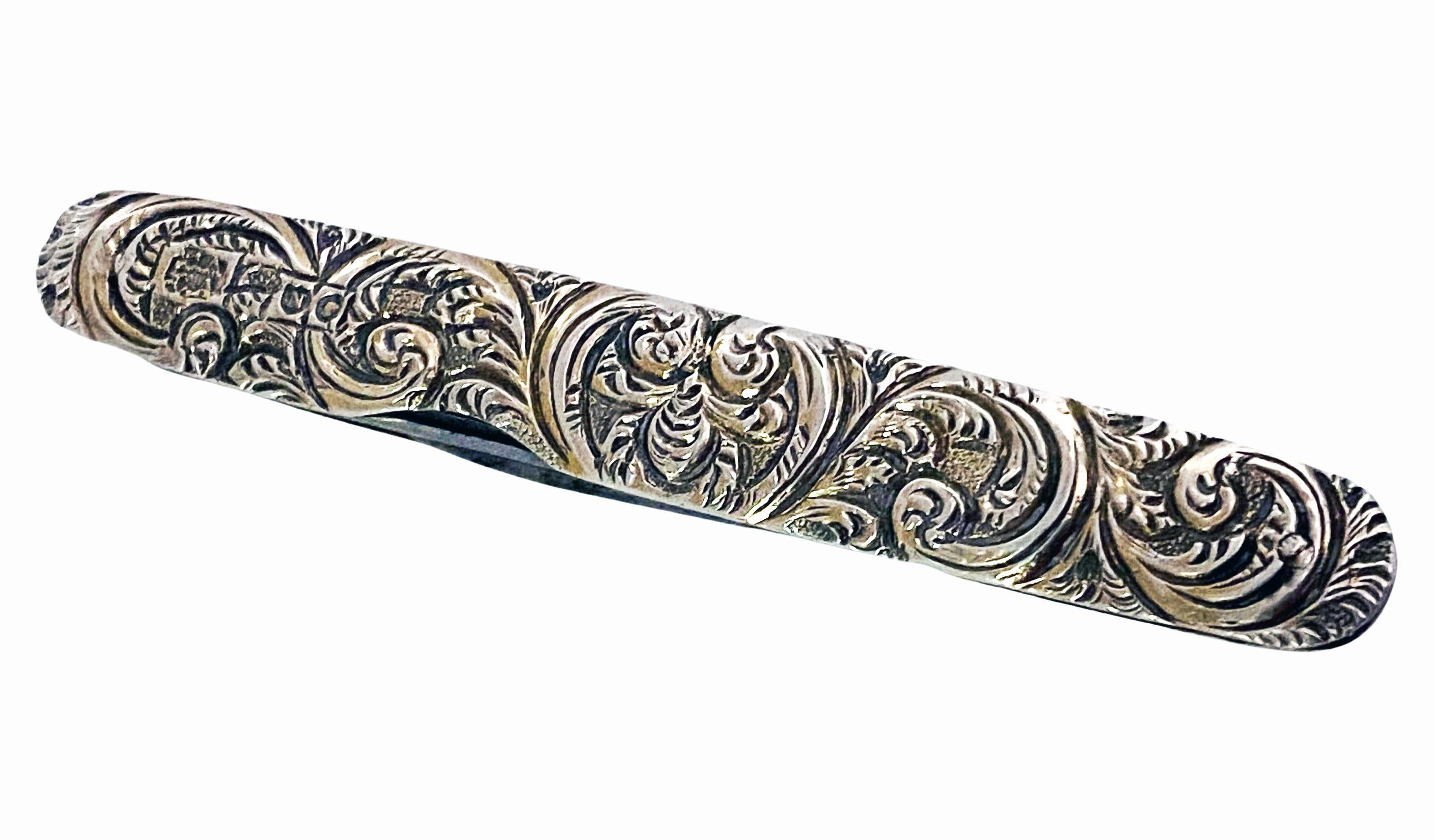 Antique Asprey Silver Folding Penknife, London, 1888 3