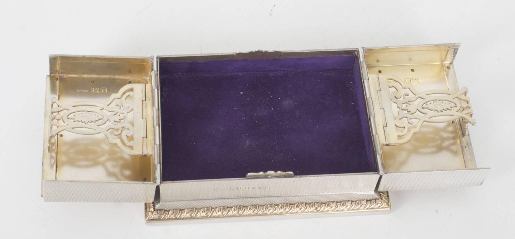 Antique Asprey Sterling Silver Playing Card Box Casket, 1912 2