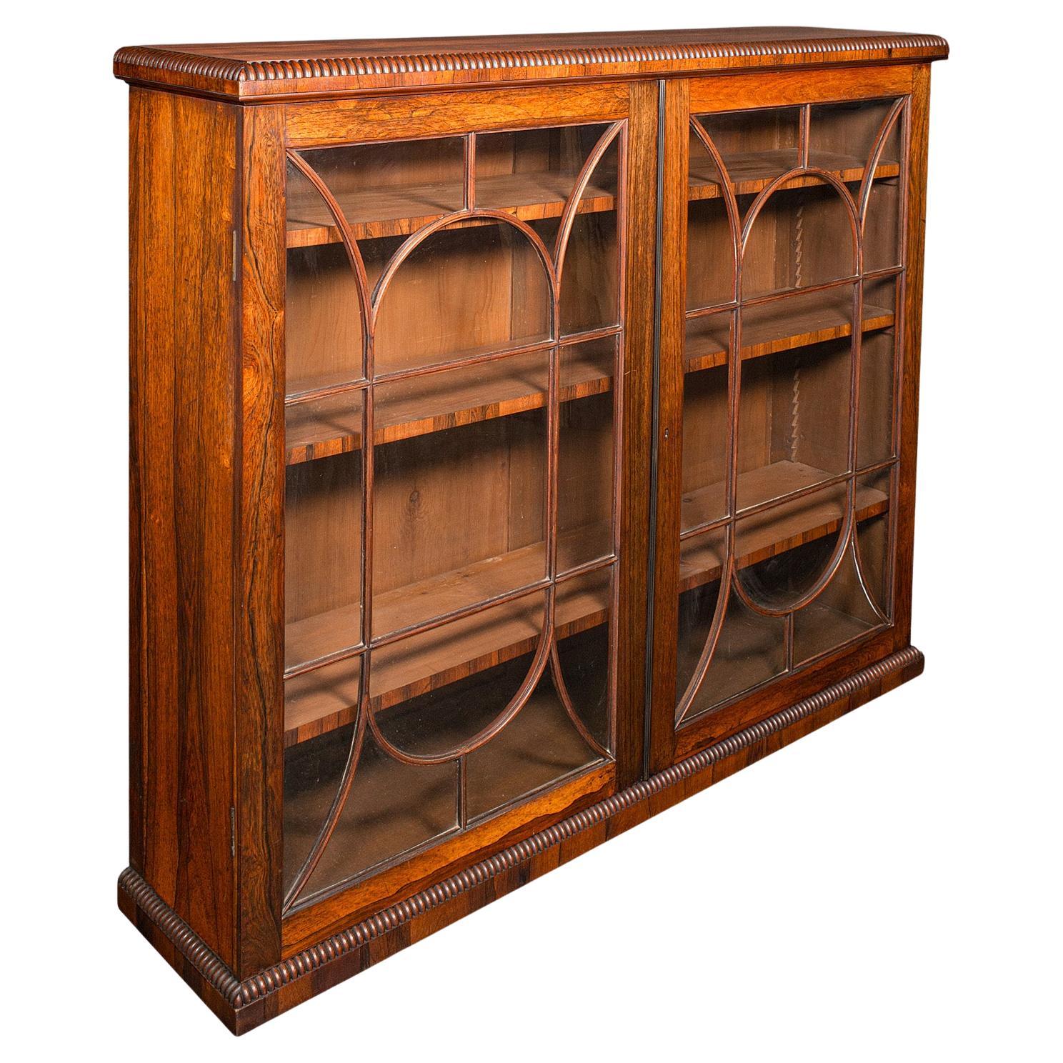 Antique Astragal Glazed Drawing Room Bookcase, English, Display Cabinet, Regency