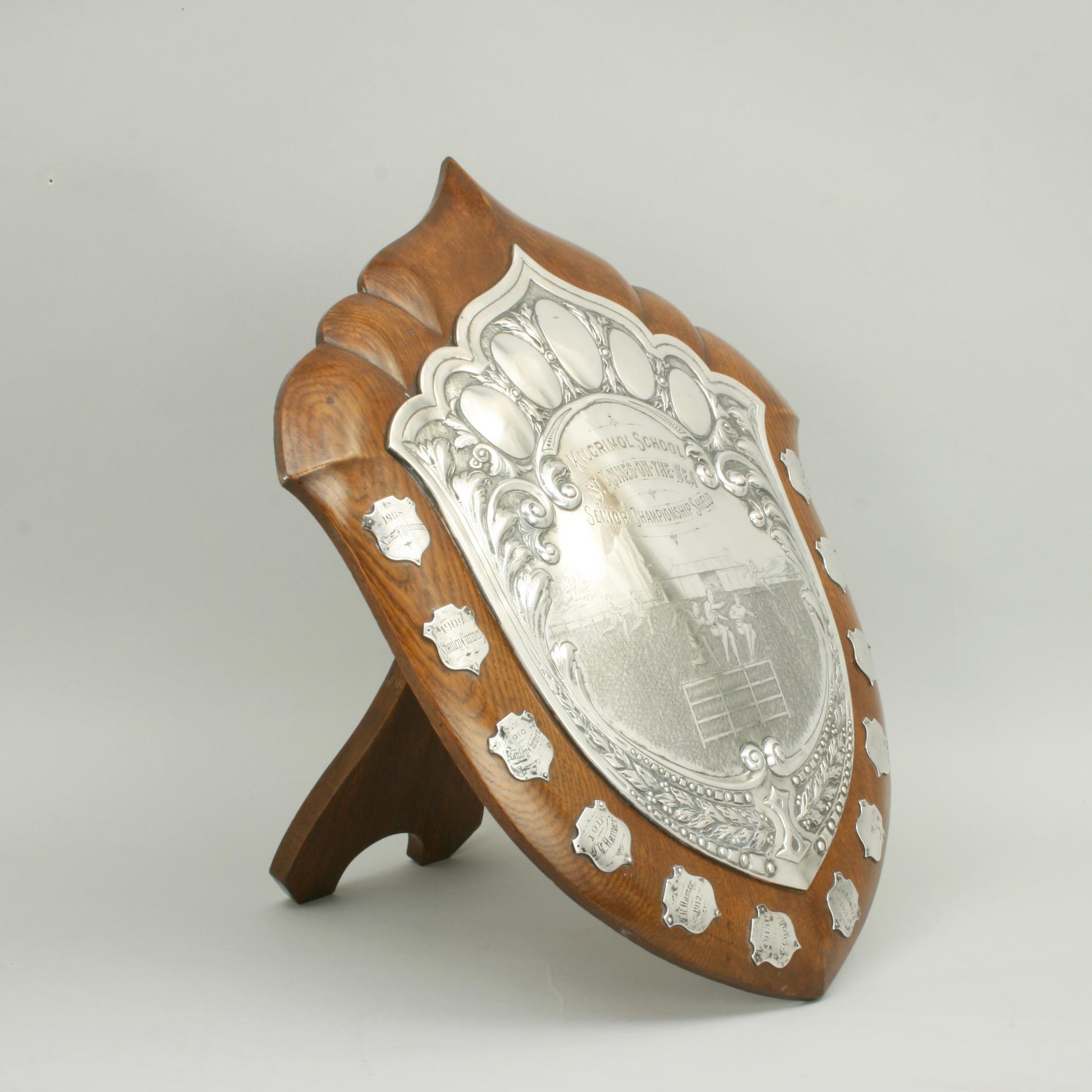 Early 20th Century Antique Athletic Presentation Shield Trophy, Walker and Hall