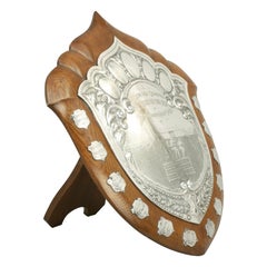 Antique Athletic Presentation Shield Trophy, Walker and Hall