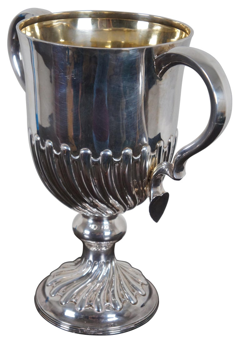 1926 Antique English Atkin Brothers Sterling Silver Trophy Urn Cup Wine