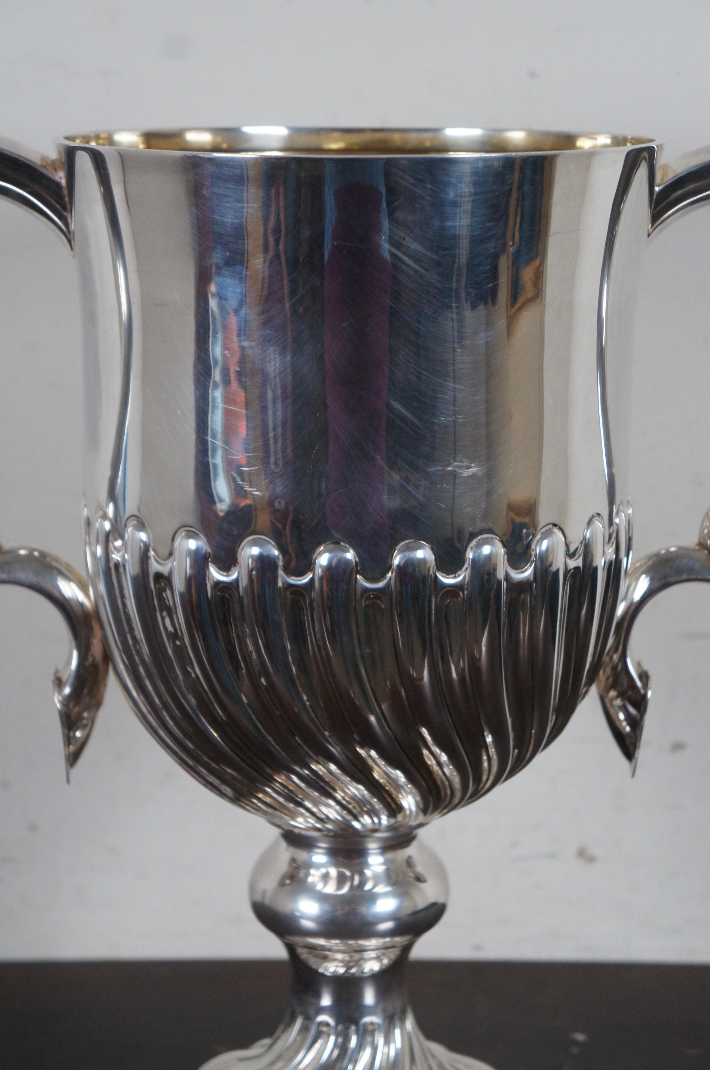 1926 Antique English Atkin Brothers Sterling Silver Trophy Urn Cup Wine Chiller  4