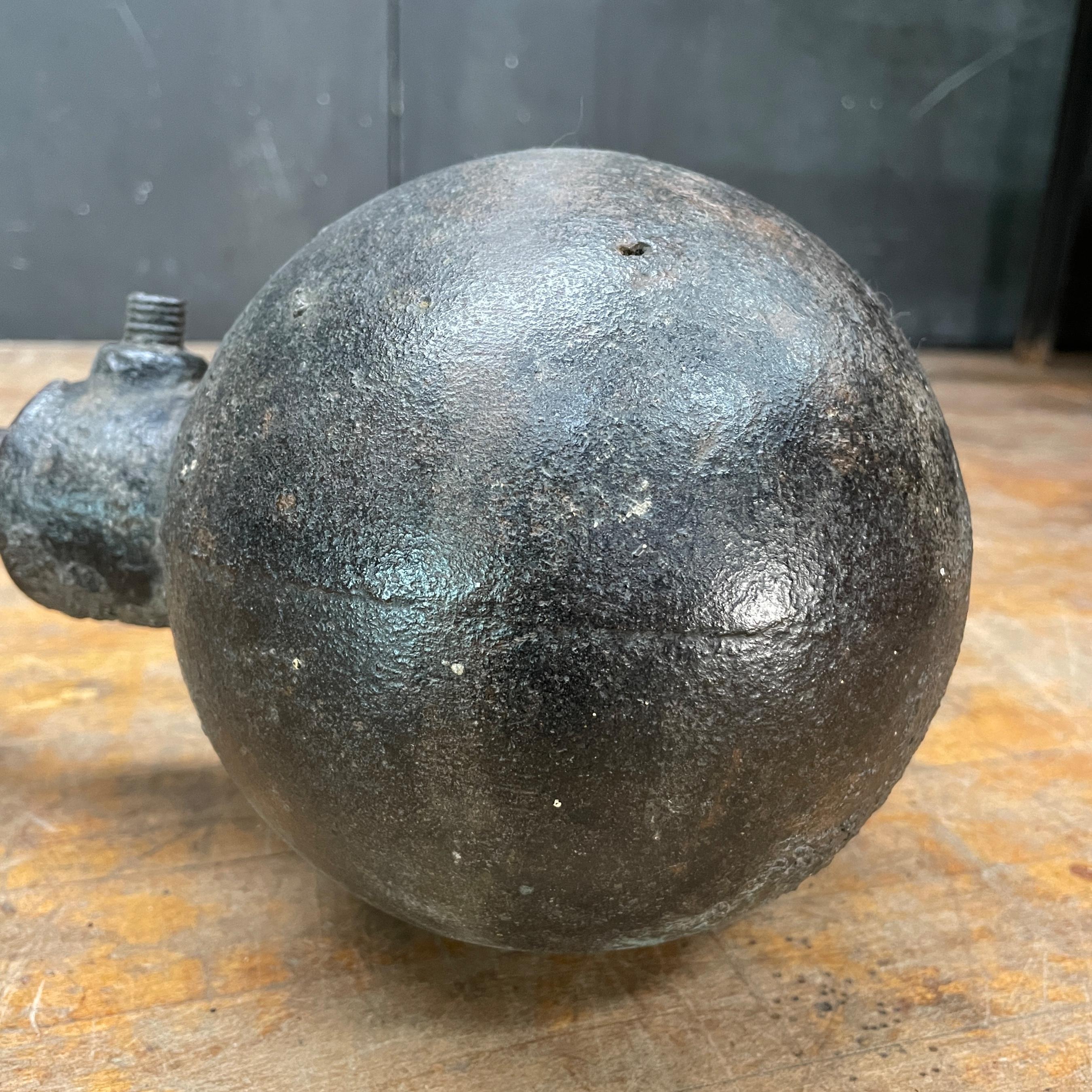 American Antique Atlas Strongman Iron Circus Dumbbell 65 Pounds Vintage Carnival Relic For Sale
