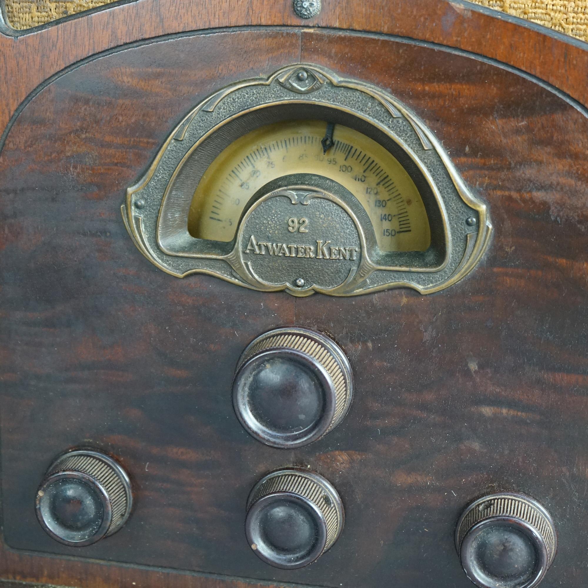 Antique Atwater Kent Model 92 Super-Heterodyne Walnut Tube Radio C1930 For Sale 1